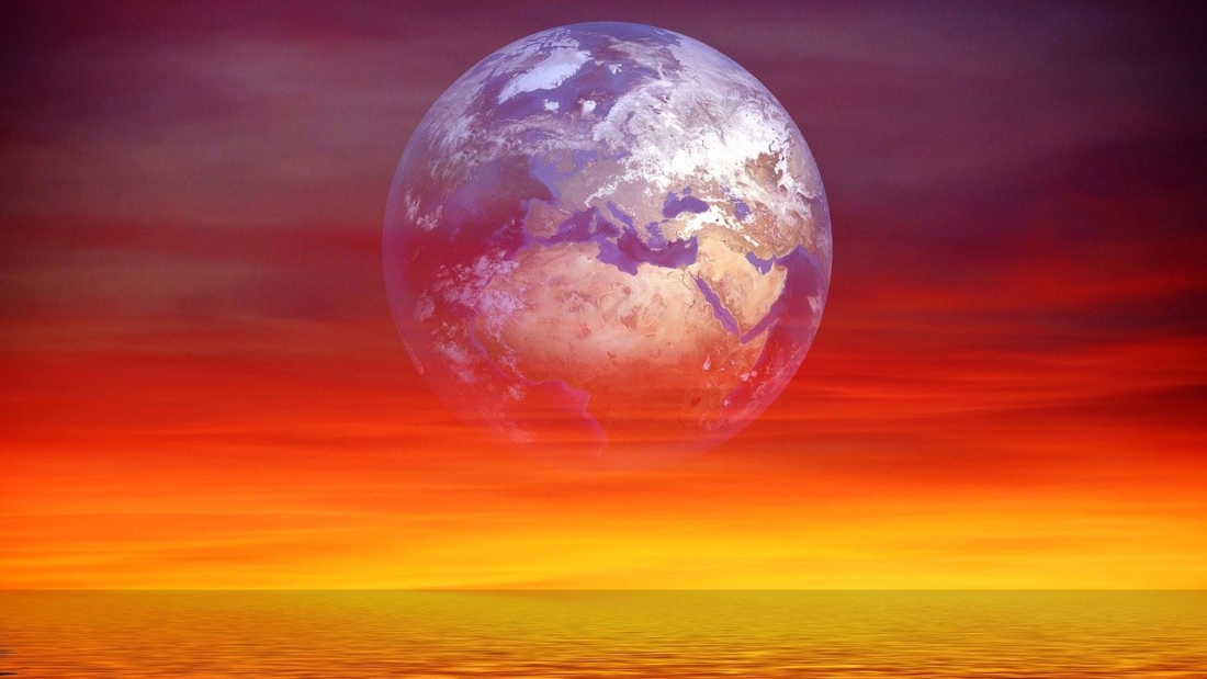 earth, globe, sunset