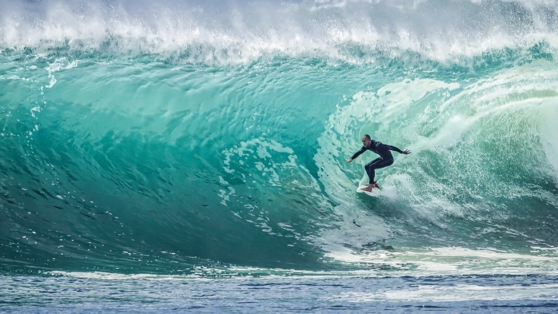 wave, surfer, sport